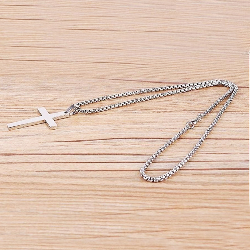 Classic Cross Necklace Men's Pendant Fashion Stainless Steel Jewelry