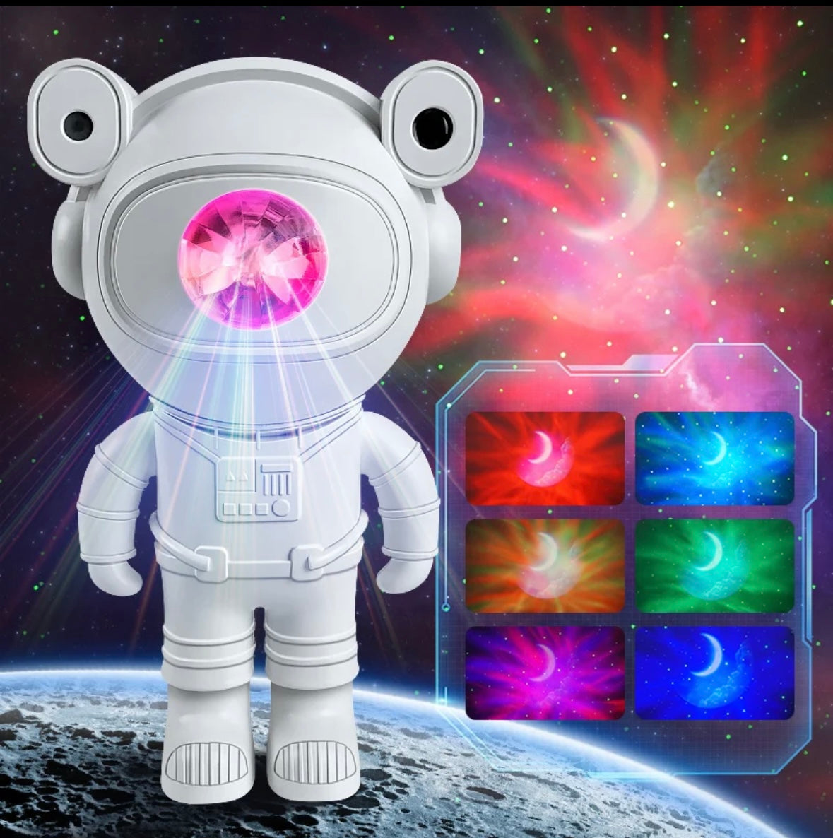 Kids Star DIY Projector Night Light with Remote Control 360 Adjustable Design Astronaut Nebula Galaxy Lighting for Children